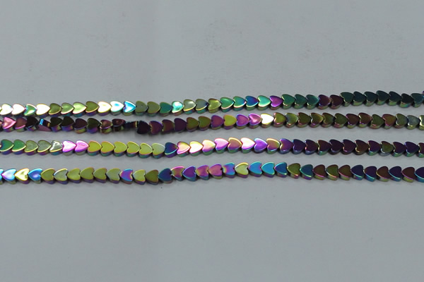 CHE1003 15.5 inches 6*6mm heart plated hematite beads wholesale