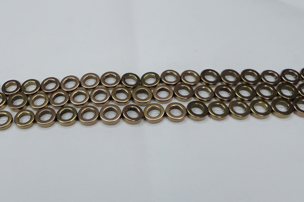 CHE1016 15.5 inches 12mm donut plated hematite beads wholesale