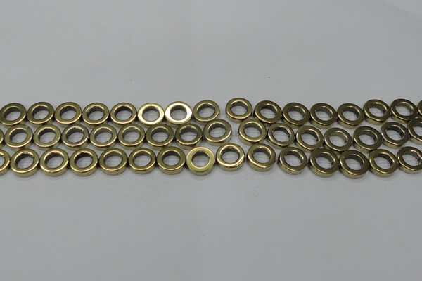 CHE1017 15.5 inches 12mm donut plated hematite beads wholesale