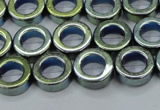 CHE1018 15.5 inches 12mm donut plated hematite beads wholesale