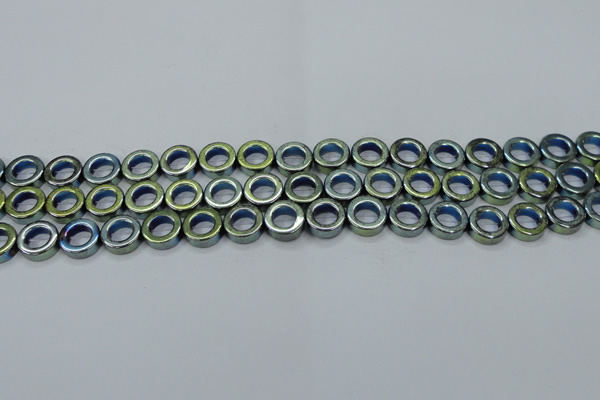 CHE1018 15.5 inches 12mm donut plated hematite beads wholesale