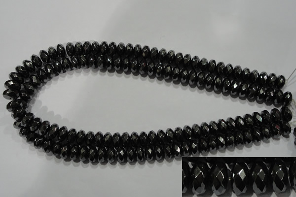 CHE105 15.5 inches 6*10mm faceted rondelle hematite beads wholesale