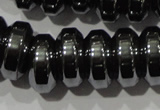 CHE111 15.5 inches 5*12mm rondelle large hole hematite beads