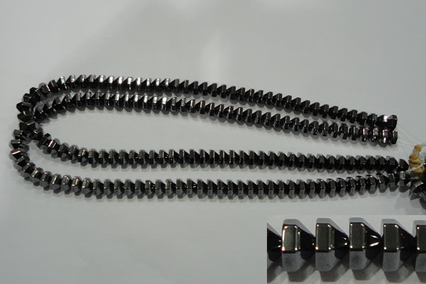 CHE135 15.5 inches 5*8mm pyramid hematite beads wholesale