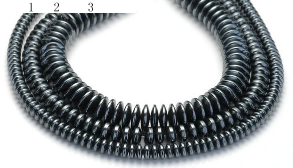 CHE21 16 inches 4mm & 8mm & 12mm coin hematite beads wholesale