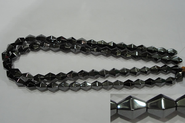 CHE217 15.5 inches 10*10mm faceted bicone hematite beads wholesale