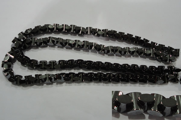 CHE243 15.5 inches 7*9mm bowknot hematite beads wholesale