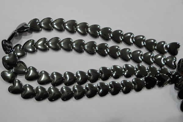 CHE260 15.5 inches 16*16mm heart hematite beads wholesale