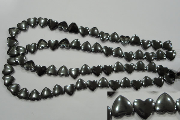 CHE263 Top-drilled 12*12mm heart hematite beads wholesale