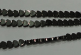 CHE266 15.5 inches 4*4mm heart hematite beads wholesale