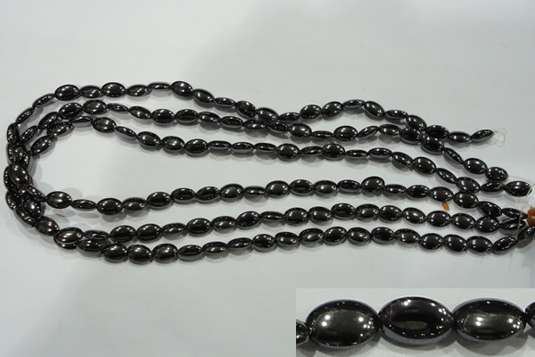 CHE276 15.5 inches 6*10mm oval hematite beads wholesale