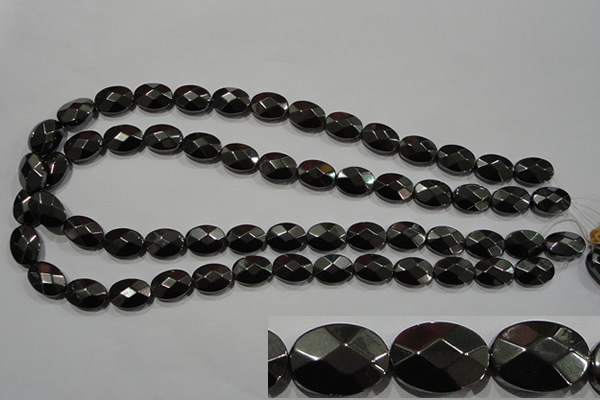 CHE281 15.5 inches 10*14mm faceted oval hematite beads wholesale