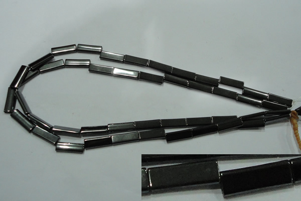 CHE290 15.5 inches 6*16mm rectangle double drilled hematite beads wholesale