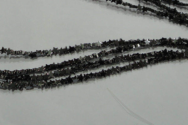 CHE292 15.5 inches 4mm star hematite beads wholesale