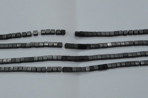 CHE416 15.5 inches 3*3mm cube matte hematite beads wholesale