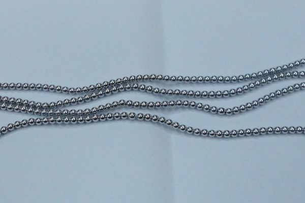 CHE422 15.5 inches 3mm round plated hematite beads wholesale