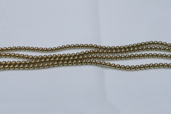 CHE432 15.5 inches 4mm round plated hematite beads wholesale