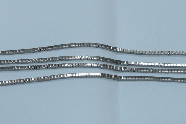 CHE558 15.5 inches 1*2*2mm square plated hematite beads wholesale
