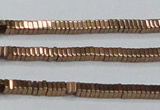 CHE561 15.5 inches 1*2*2mm square plated hematite beads wholesale