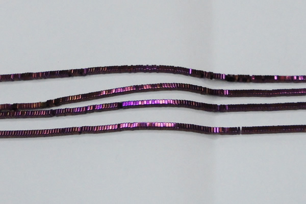 CHE563 15.5 inches 1*2*2mm square plated hematite beads wholesale