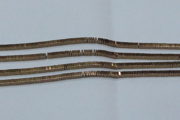 CHE570 15.5 inches 1*3*3mm square plated hematite beads wholesale