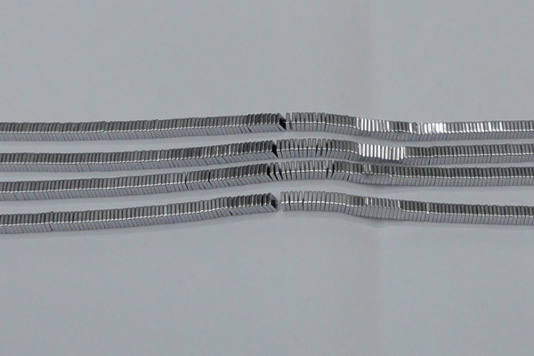 CHE578 15.5 inches 1*4*4mm square plated hematite beads wholesale