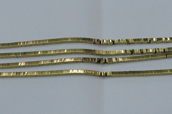 CHE581 15.5 inches 1*4*4mm square plated hematite beads wholesale