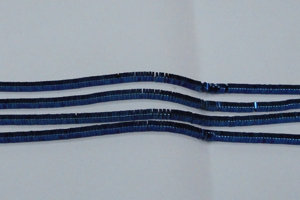 CHE584 15.5 inches 1*4*4mm square plated hematite beads wholesale