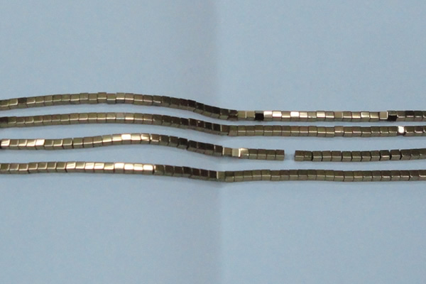 CHE601 15.5 inches 3*3mm cube plated hematite beads wholesale