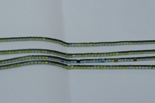 CHE602 15.5 inches 3*3mm cube plated hematite beads wholesale