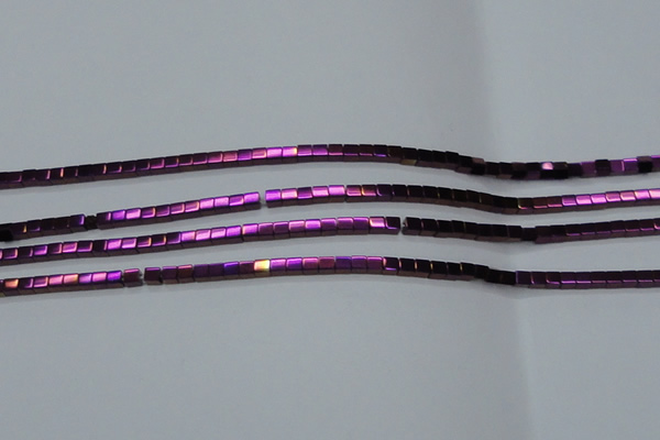 CHE604 15.5 inches 3*3mm cube plated hematite beads wholesale