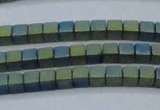 CHE612 15.5 inches 2*2mm cube matte plated hematite beads wholesale