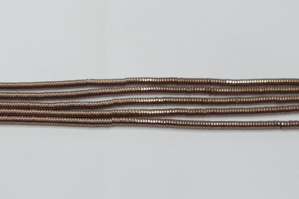 CHE643 15.5 inches 1*2mm tyre plated hematite beads wholesale