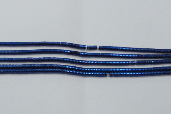 CHE664 15.5 inches 1*4mm tyre plated hematite beads wholesale