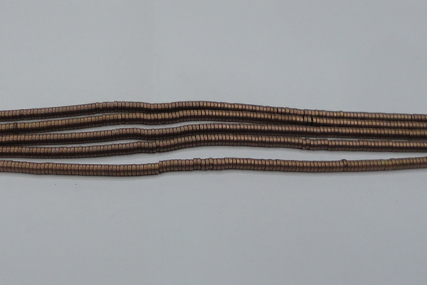 CHE672 15.5 inches 1*2mm tyre matte plated hematite beads