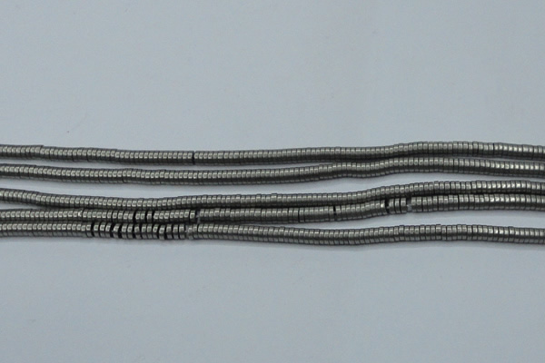 CHE675 15.5 inches 1*3mm tyre matte plated hematite beads