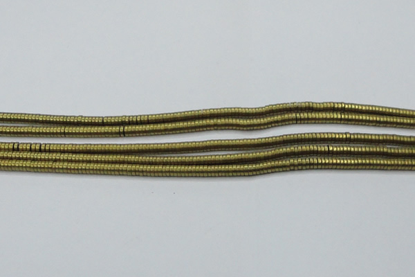 CHE676 15.5 inches 1*3mm tyre matte plated hematite beads