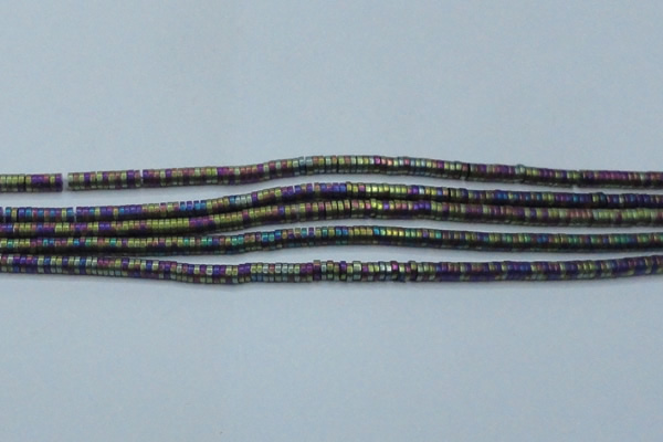 CHE679 15.5 inches 1*3mm tyre matte plated hematite beads