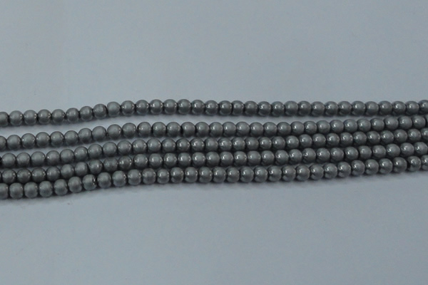 CHE720 15.5 inches 4mm round matte plated hematite beads wholesale
