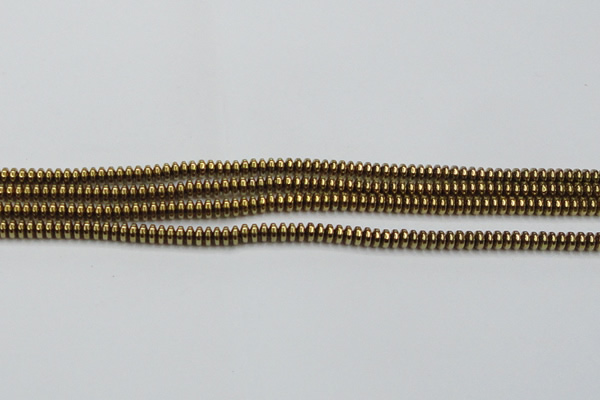 CHE729 15.5 inches 2*4mm rondelle plated hematite beads wholesale
