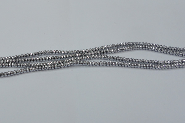 CHE731 15.5 inches 2*3mm faceted rondelle plated hematite beads