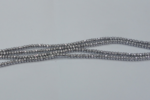 CHE732 15.5 inches 2*4mm faceted rondelle plated hematite beads