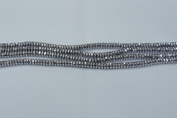 CHE733 15.5 inches 3*6mm faceted rondelle plated hematite beads