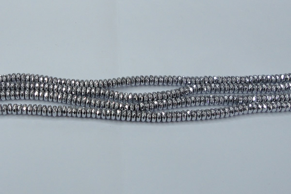 CHE734 15.5 inches 4*8mm faceted rondelle plated hematite beads
