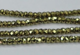 CHE736 15.5 inches 2*3mm faceted rondelle plated hematite beads