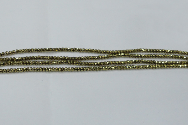 CHE736 15.5 inches 2*3mm faceted rondelle plated hematite beads