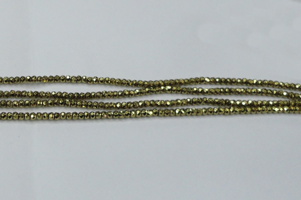CHE737 15.5 inches 2*4mm faceted rondelle plated hematite beads