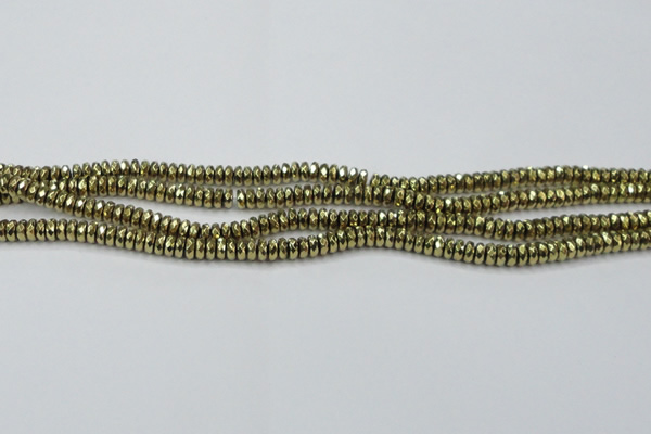 CHE738 15.5 inches 3*6mm faceted rondelle plated hematite beads