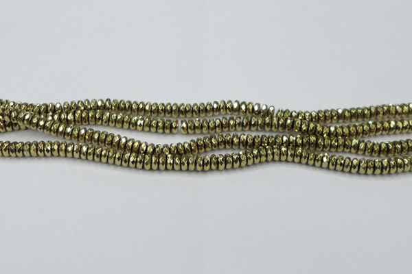 CHE739 15.5 inches 4*8mm faceted rondelle plated hematite beads