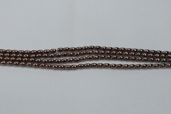 CHE741 15.5 inches 3*5mm rice plated hematite beads wholesale